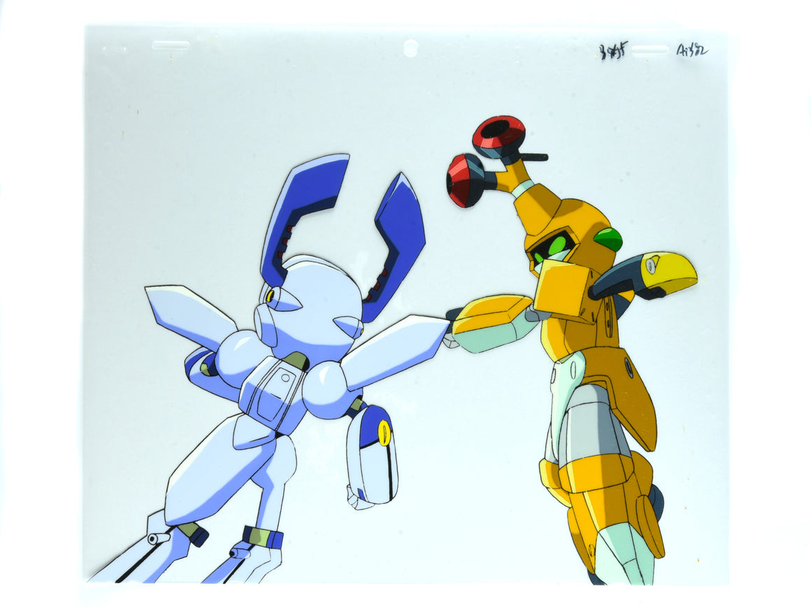 Medabots Damashii - Metabee vs Dorcus - 2-layer Production Cel w/ Douga & Copy Background