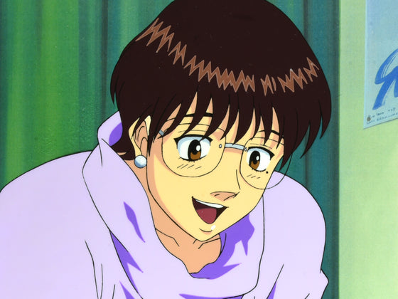 Hajime no Ippo - Dr. Yamaguchi Tomoko - 1-layer Production Cel w/ Douga & Print Background