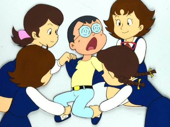 Miss Machiko - Kame being stripped - 1-layer Production Cel