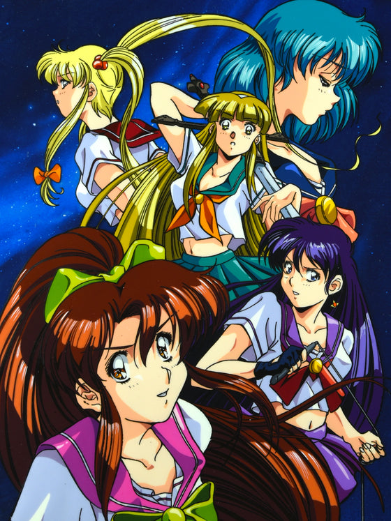 Mahjong - Sailor Wars - Triple Wars Bangaihen - Kawarazima Kou PC Game Cover Illustration Hanken Cel w/ Printed Background