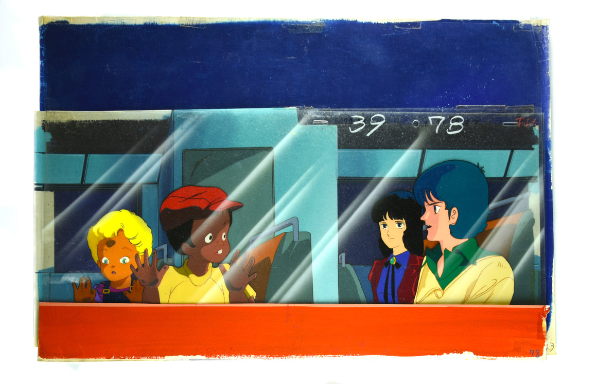 Mobile Suit Zeta Gundam - Kamille, Fa, Shinta, and Qum on the train - Pan-size Key Master Setup w/ Concept