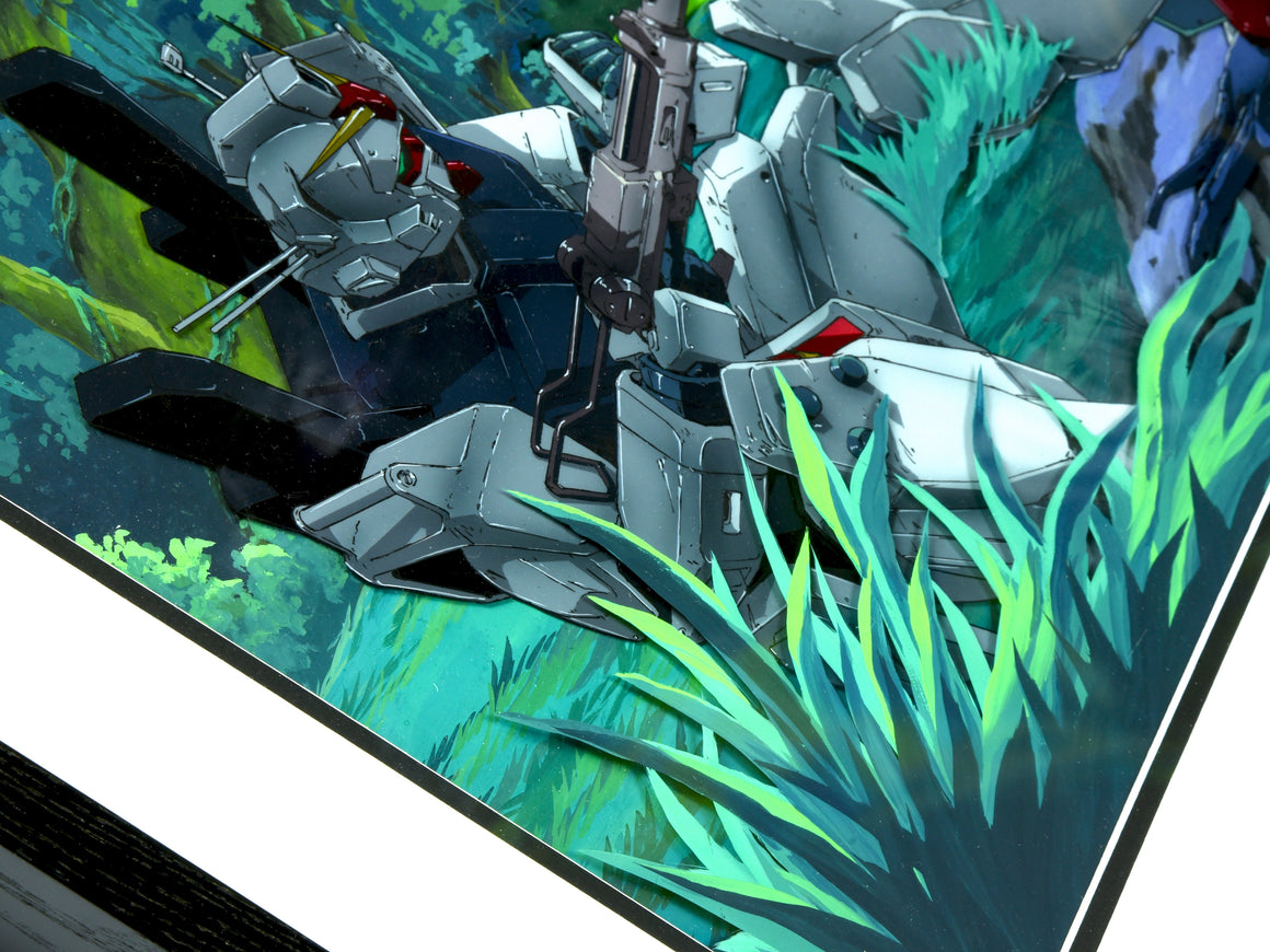 Mobile Suit Gundam The 08th MS Team - Gundam Ground Type hiding from Zaku's illustrated by Sano Hirotoshi - Hanken Cel
