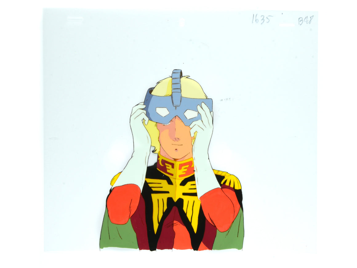 Mobile Suit Gundam - Char putting the mask back on - 1-layer Production Cel