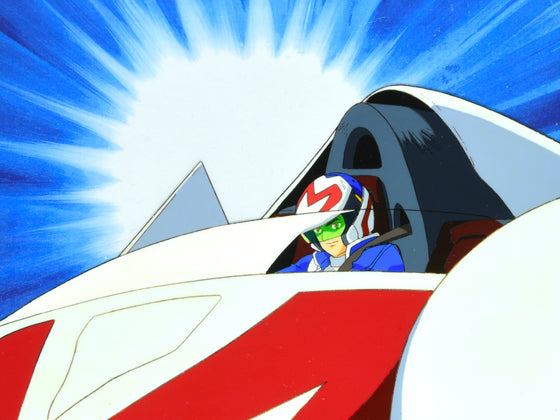 Speed Racer - Speed Racer in Mach 5 - 1-layer Production Cel w/ Douga & Printed Background