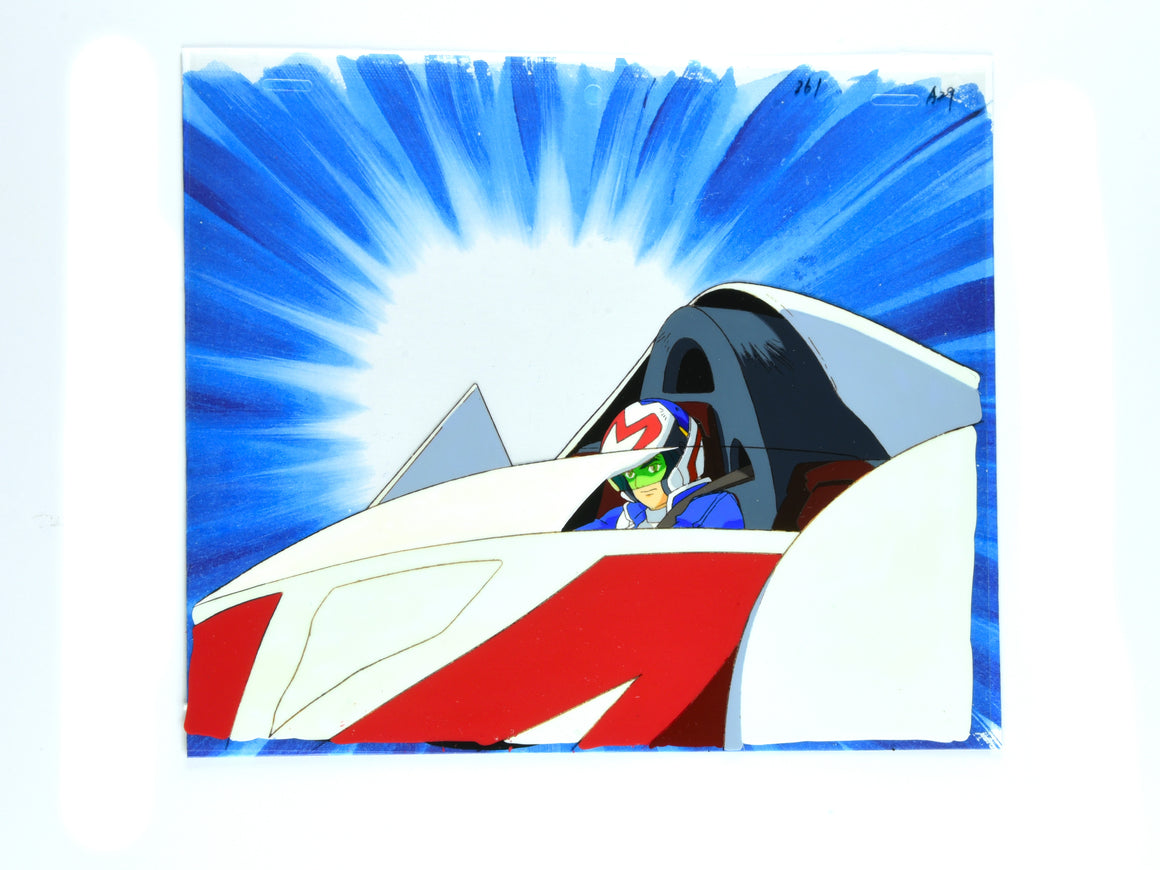 Speed Racer - Speed Racer in Mach 5 - 1-layer Production Cel w/ Douga & Printed Background