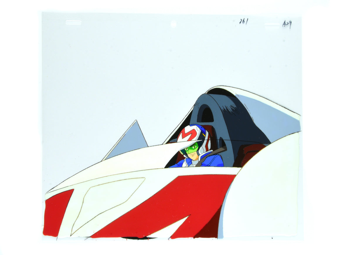 Speed Racer - Speed Racer in Mach 5 - 1-layer Production Cel w/ Douga & Printed Background