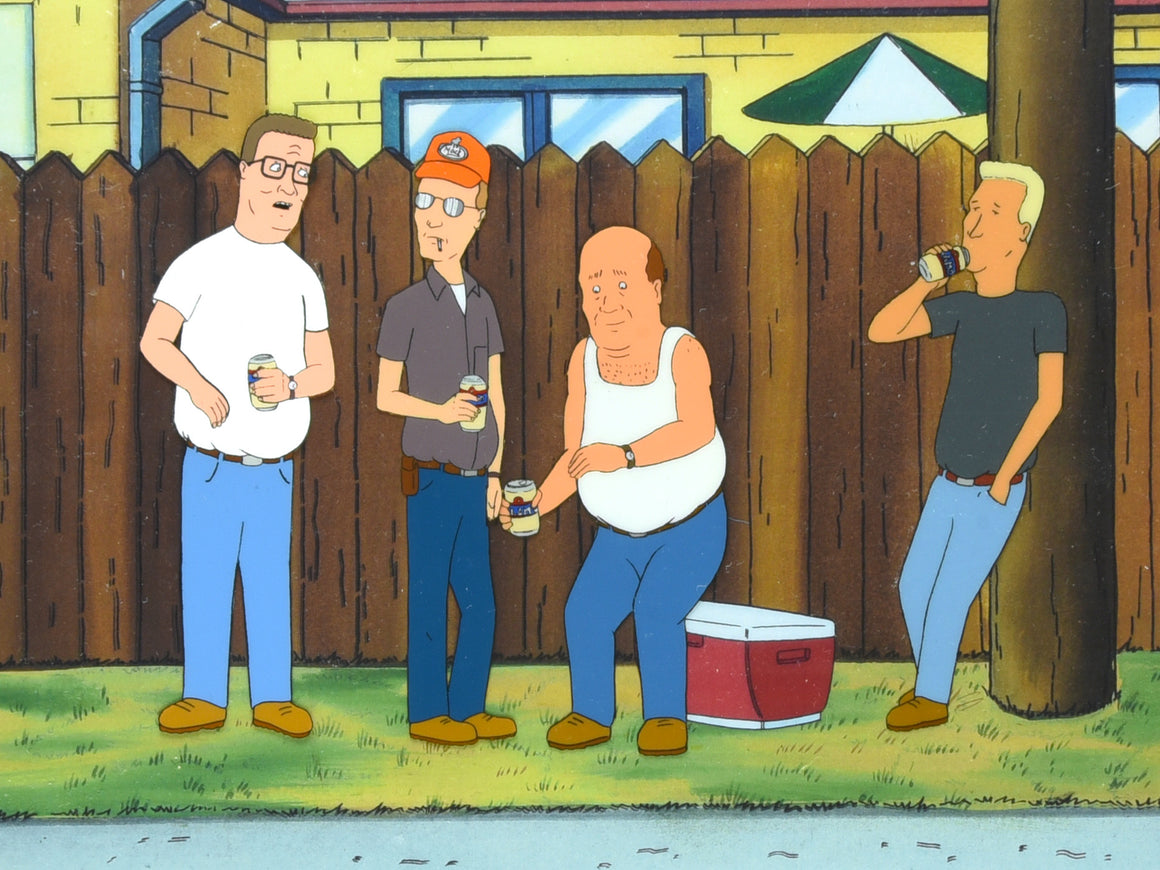 King of the Hill - The guys at the alleyway - 4-layer Production Cel w/ matching printed background