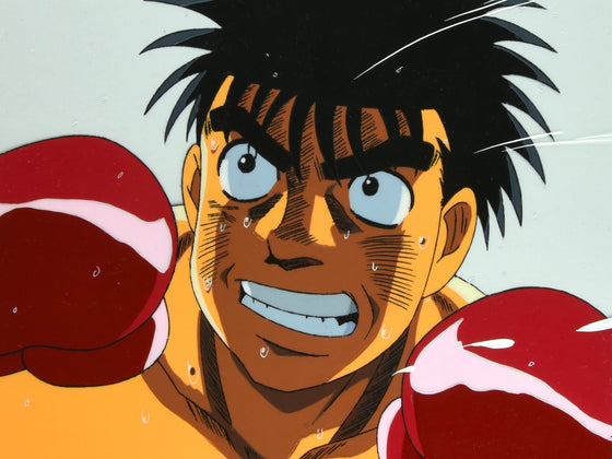 Hajime no Ippo - Fighting Ippo close-up - 2-layer Production Cel w/ Douga