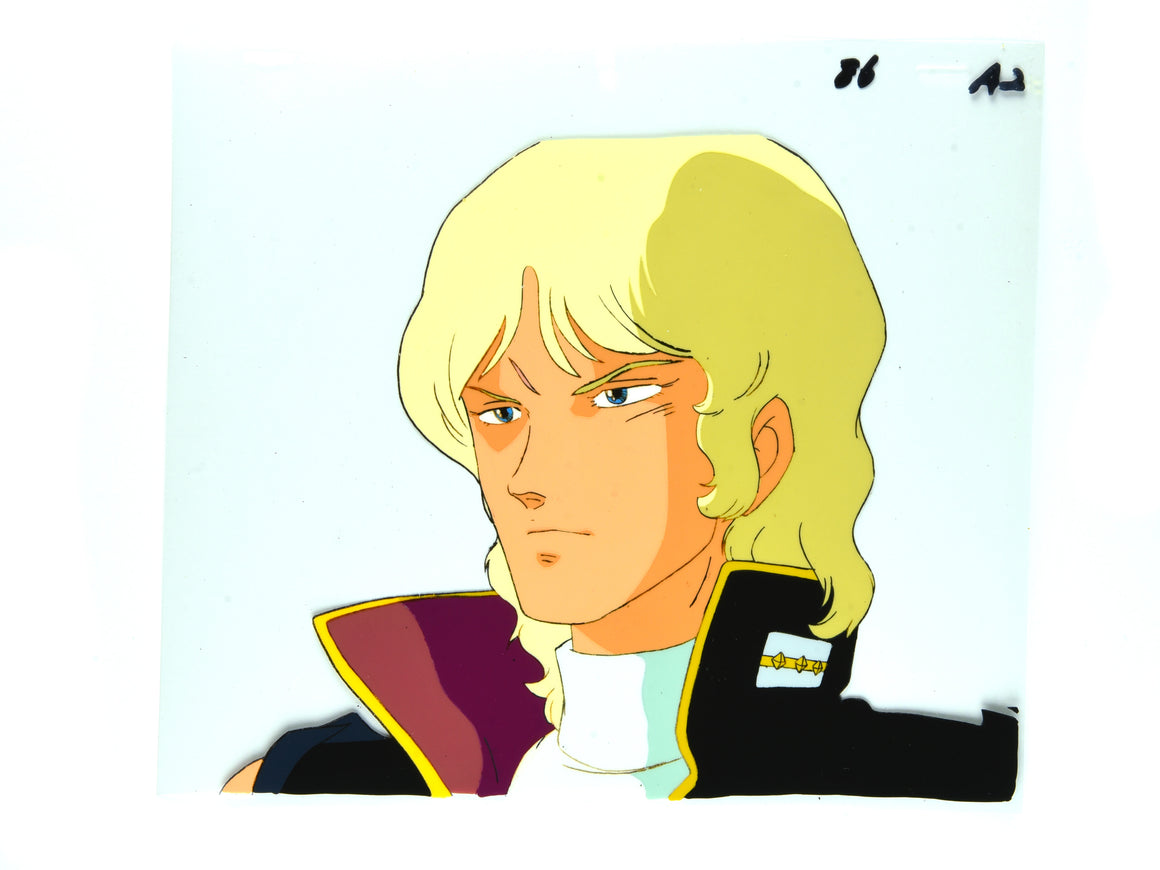 Mobile Suit Zeta Gundam - Quattro with sunglasses off  - 1-layer Production Cel w/ Copy Background