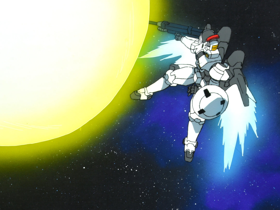 Mobile Suit Gundam Wing - Tallgeese - 1-layer Production Cel w/ Douga & Print Background