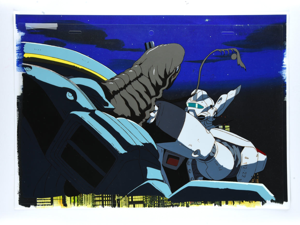 Mobile Police Patlabor - AV-98 Ingram vs Kaiju - 1-layer Production Cel w/ Douga & Copy Background