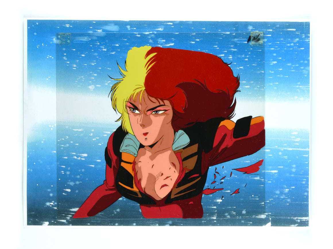Mobile Suit Gundam ZZ - Chara Soon in her last moment - 2-layer Production Cel w/ Copy Background