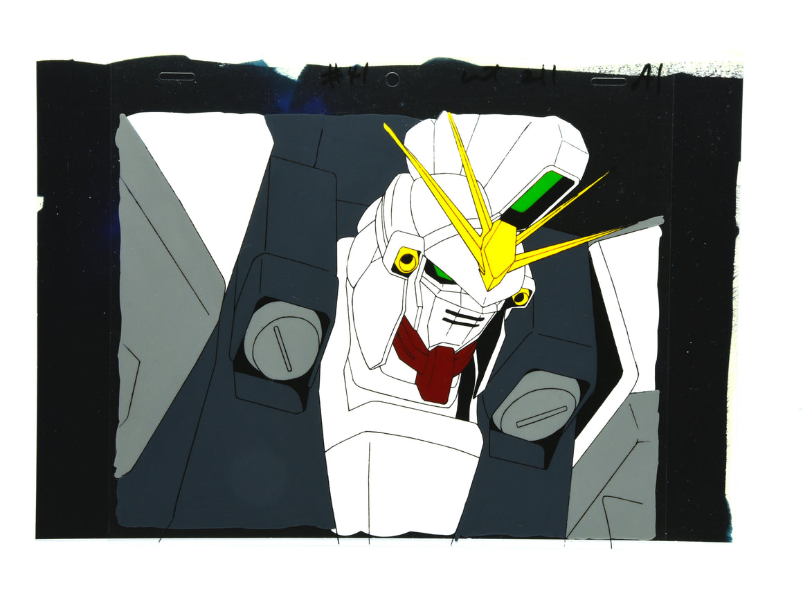 Mobile Suit Gundam Wing - Gundam Sandrock Custom close-up - 1-layer Production Cel w/ Douga & Print Background