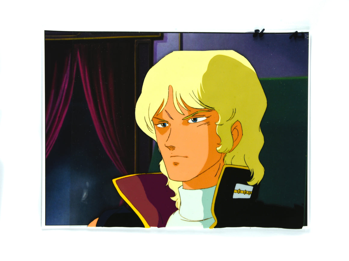 Mobile Suit Zeta Gundam - Quattro with sunglasses off  - 1-layer Production Cel w/ Copy Background