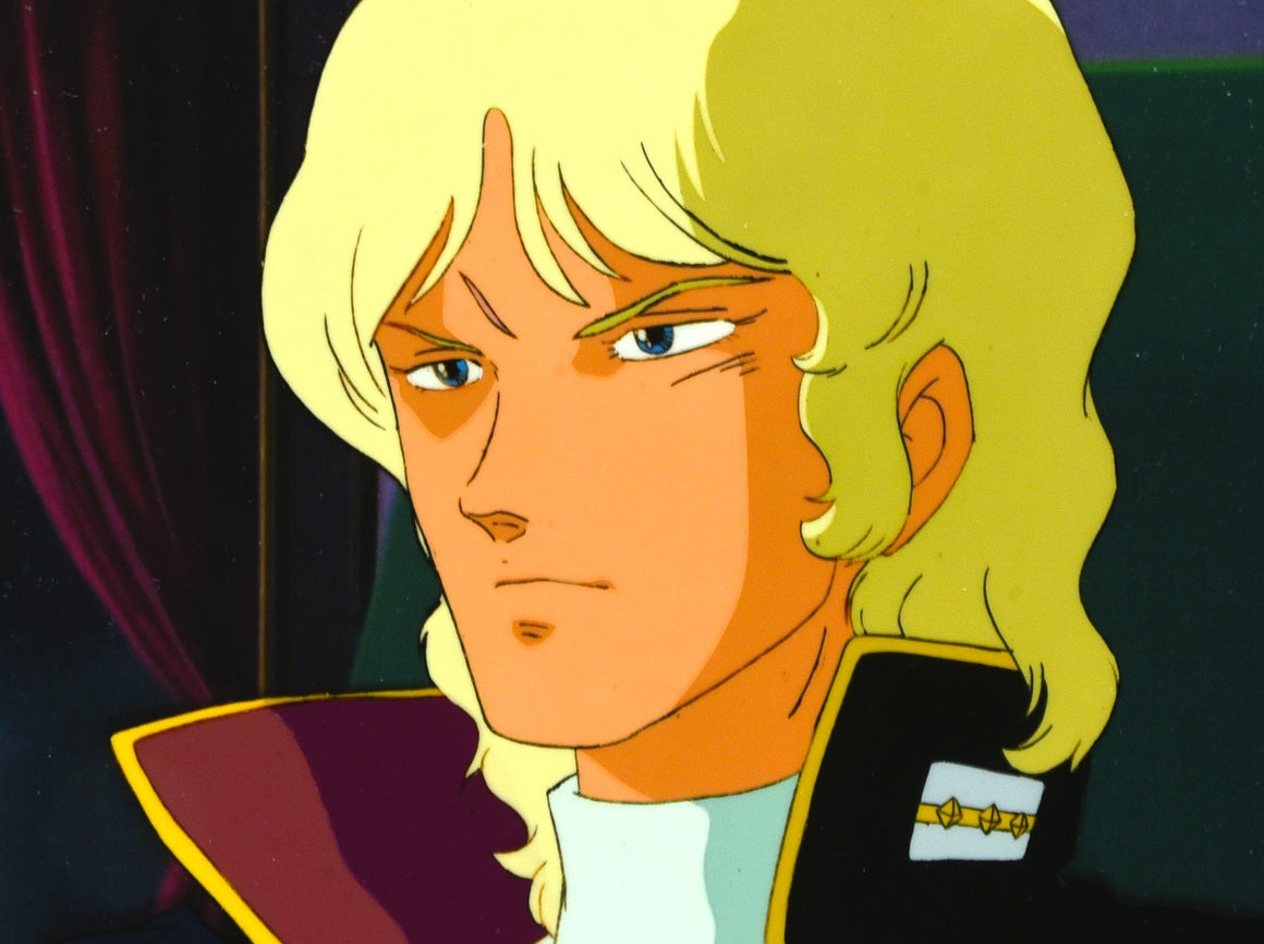 Mobile Suit Zeta Gundam - Quattro with sunglasses off  - 1-layer Production Cel w/ Copy Background