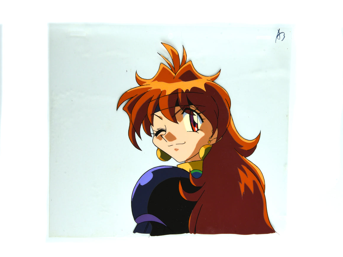 Slayers - Lina Inverse winking - 1-layer Production Cel w/ Douga Sketch