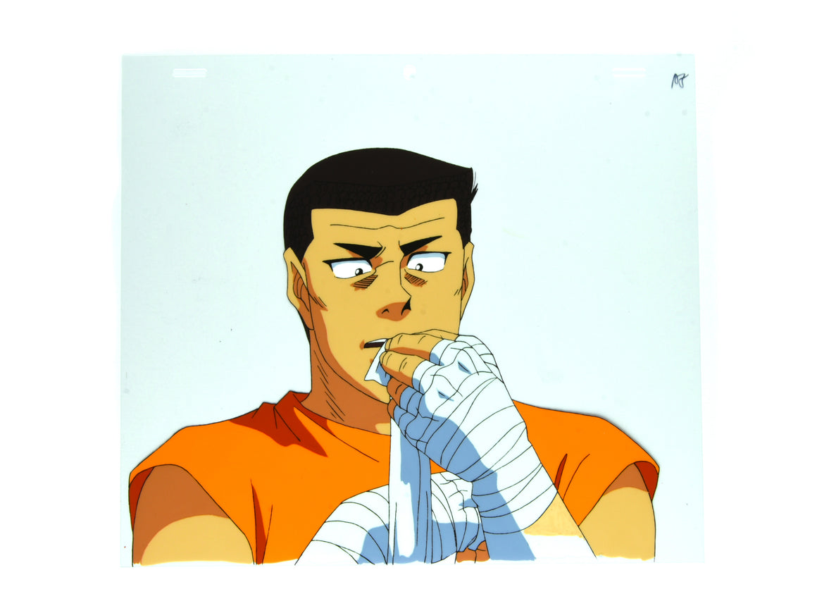 Hajime no Ippo - Aoki wrapping his hands - 1-layer Production Cel w/ Douga