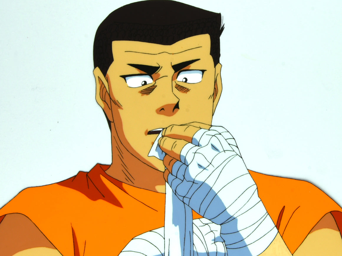 Hajime no Ippo - Aoki wrapping his hands - 1-layer Production Cel w/ Douga