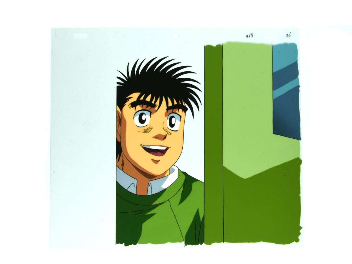 Hajime no Ippo - Ippo opening a door - 1-layer Production Cel w/ Douga