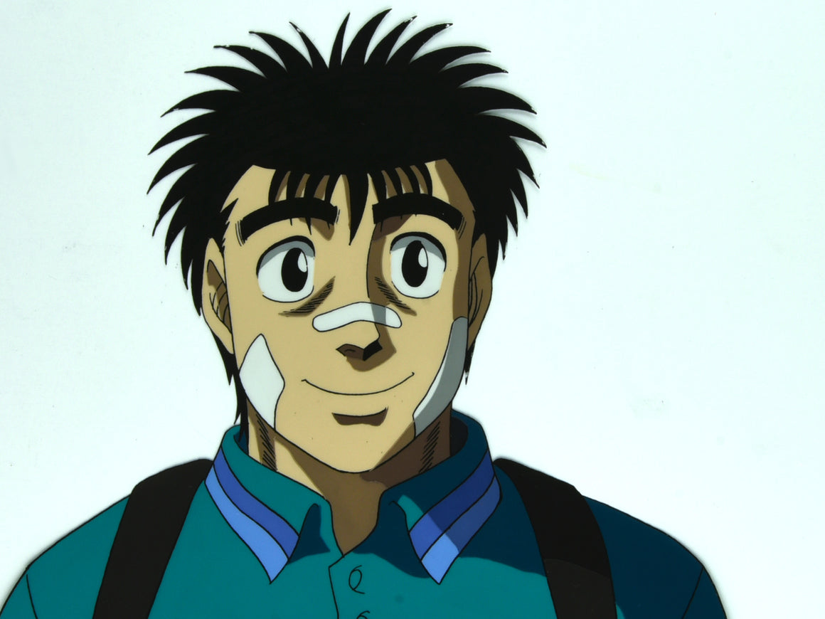 Hajime no Ippo - Ippo smiling - 1-layer Production Cel w/ Douga