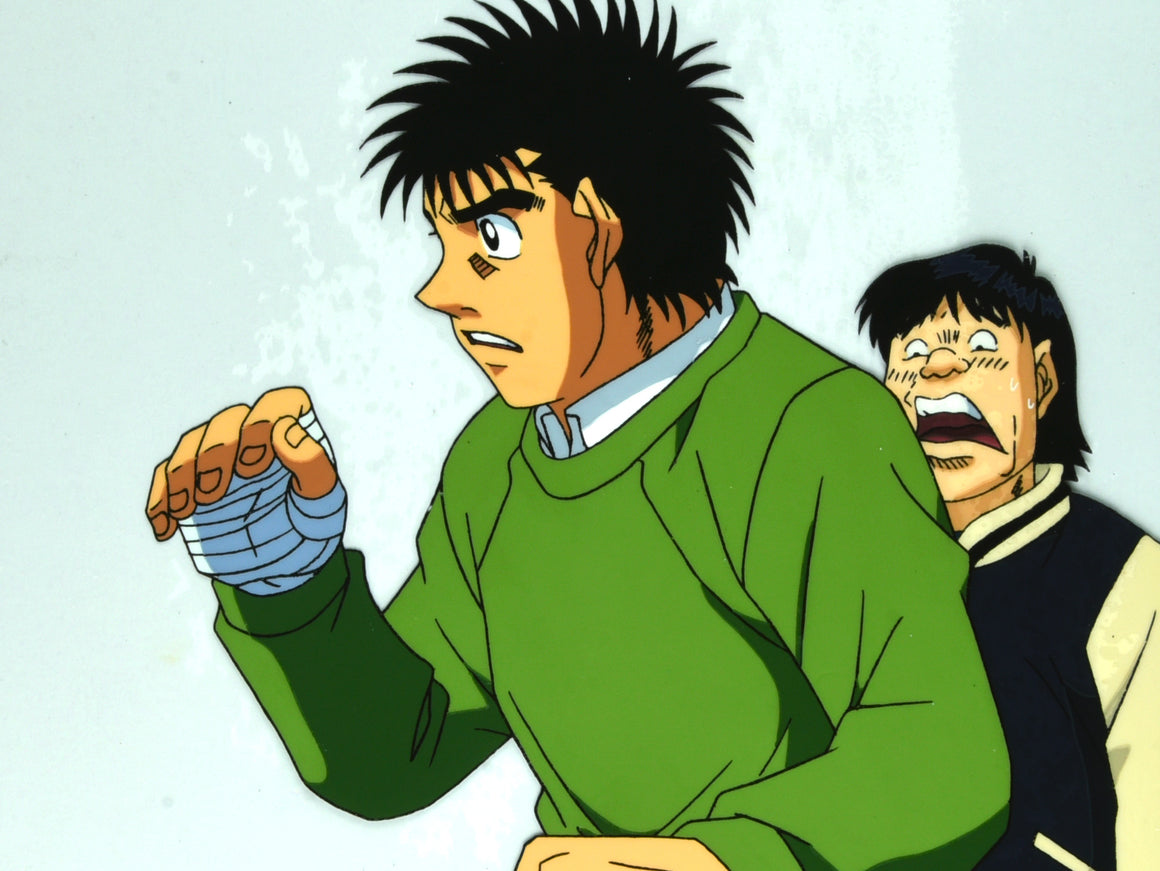 Hajime no Ippo - Ippo and Vomitichi - 2-layer Production Cel w/ Douga