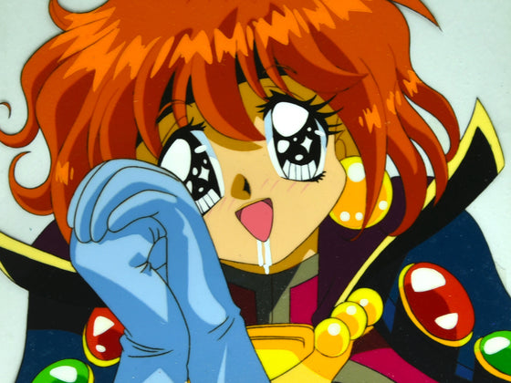 Slayers - Lina about to feast - 2-layer Production Cel w/ Douga Sketch