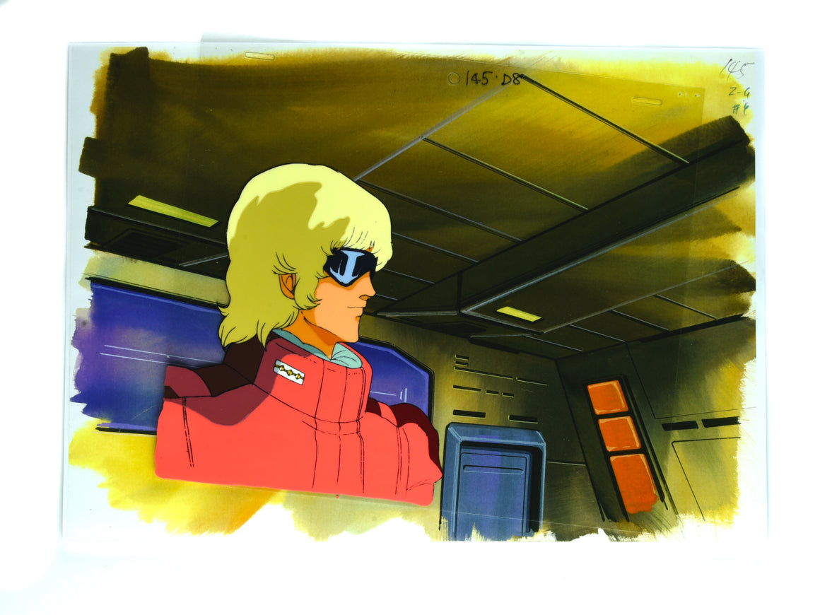 Mobile Suit Zeta Gundam - Quattro in pilot suit - 1-layer Production Cel w/ Copy Background