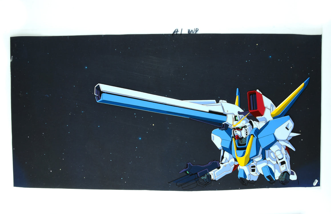 Mobile Suit Victory Gundam - V2 Buster Gundam - Pan-size 1-layer Production Cel w/ Copy Background & Douga