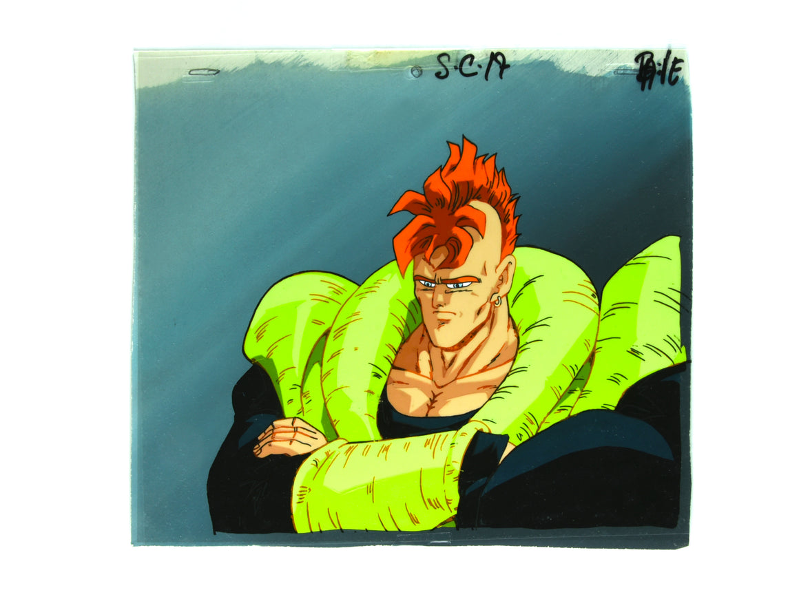 Dragon Ball Z - Android 16 - 2-layer Production Cel w/ Background, Display Frame, CoA