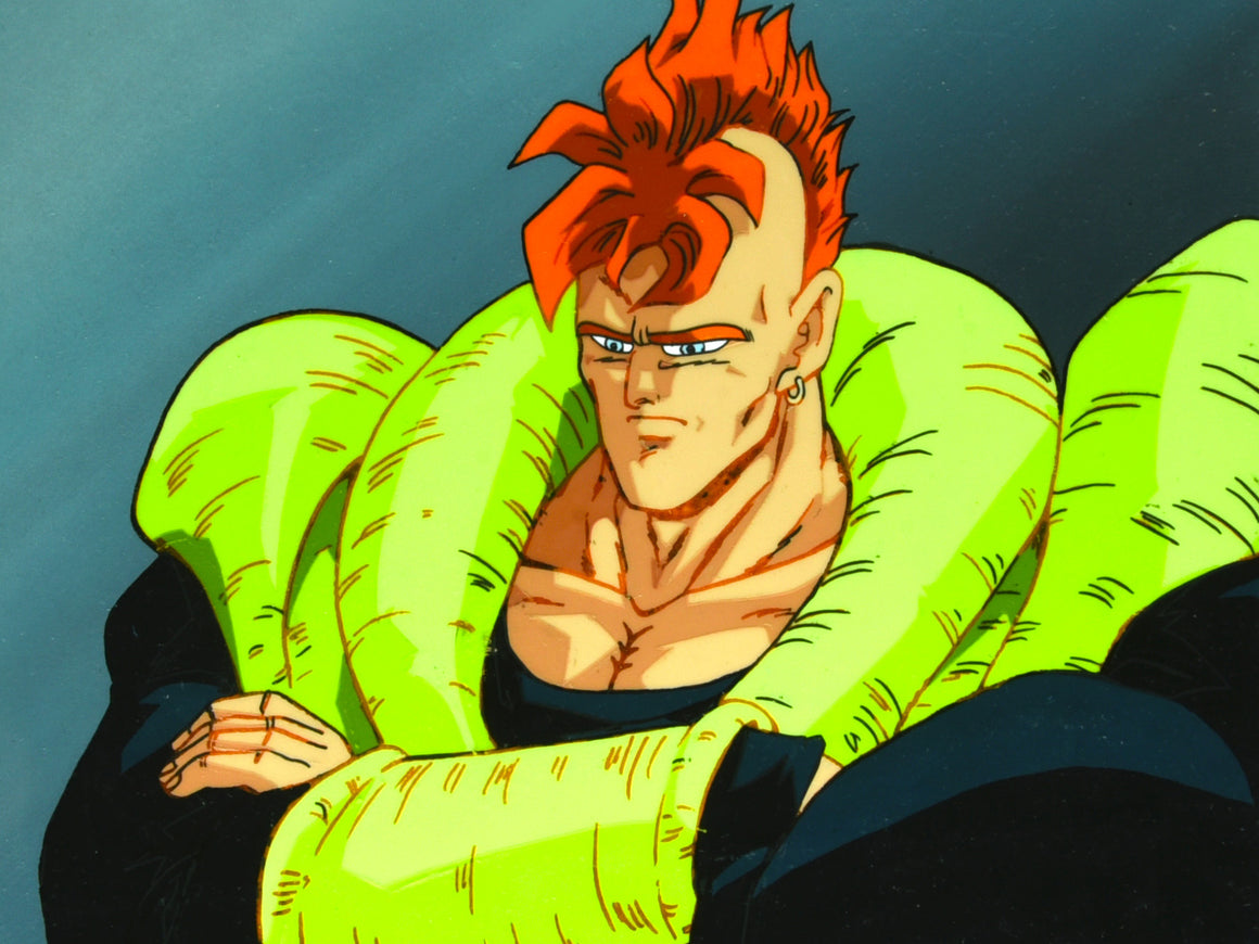 Dragon Ball Z - Android 16 - 2-layer Production Cel w/ Background, Display Frame, CoA