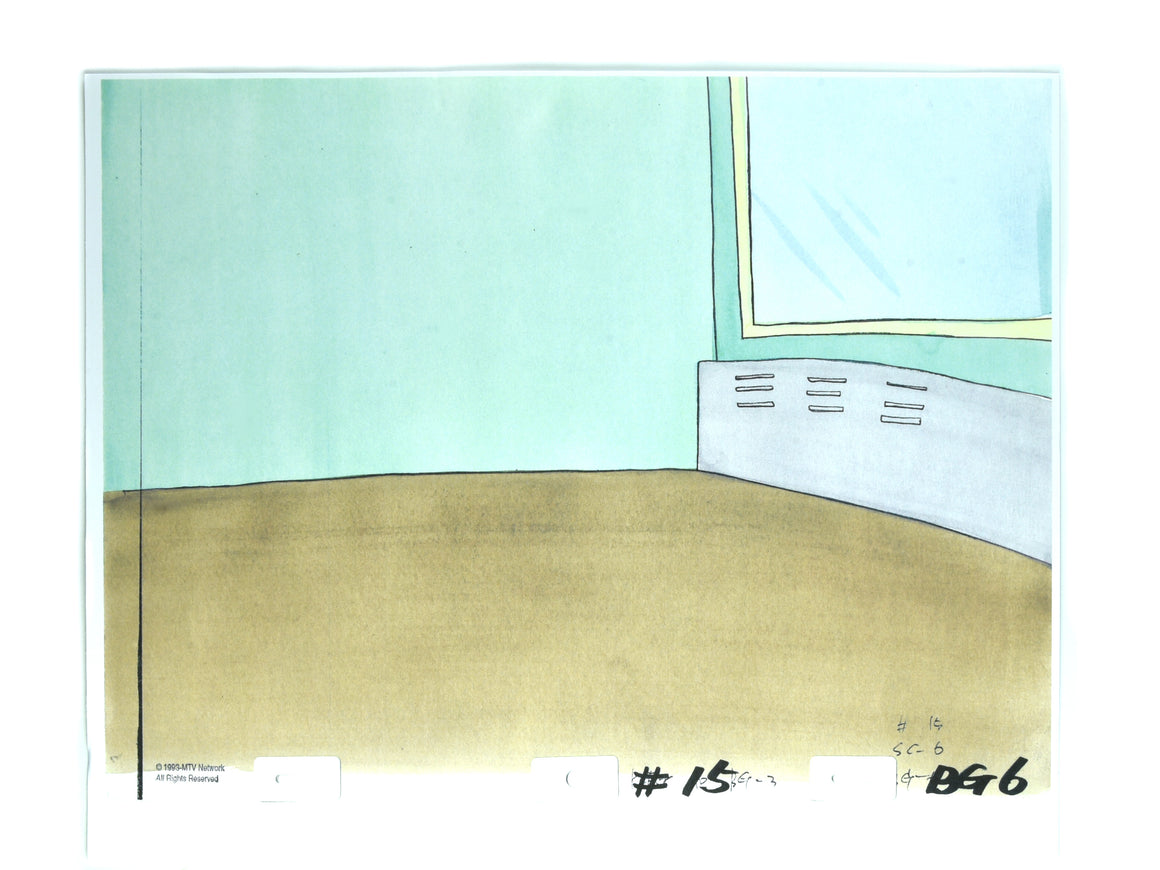 Beavis and Butt-Head - Butt-Head getting slapped after hitting on classmate - 2-layer Production Cel w/ Print Background
