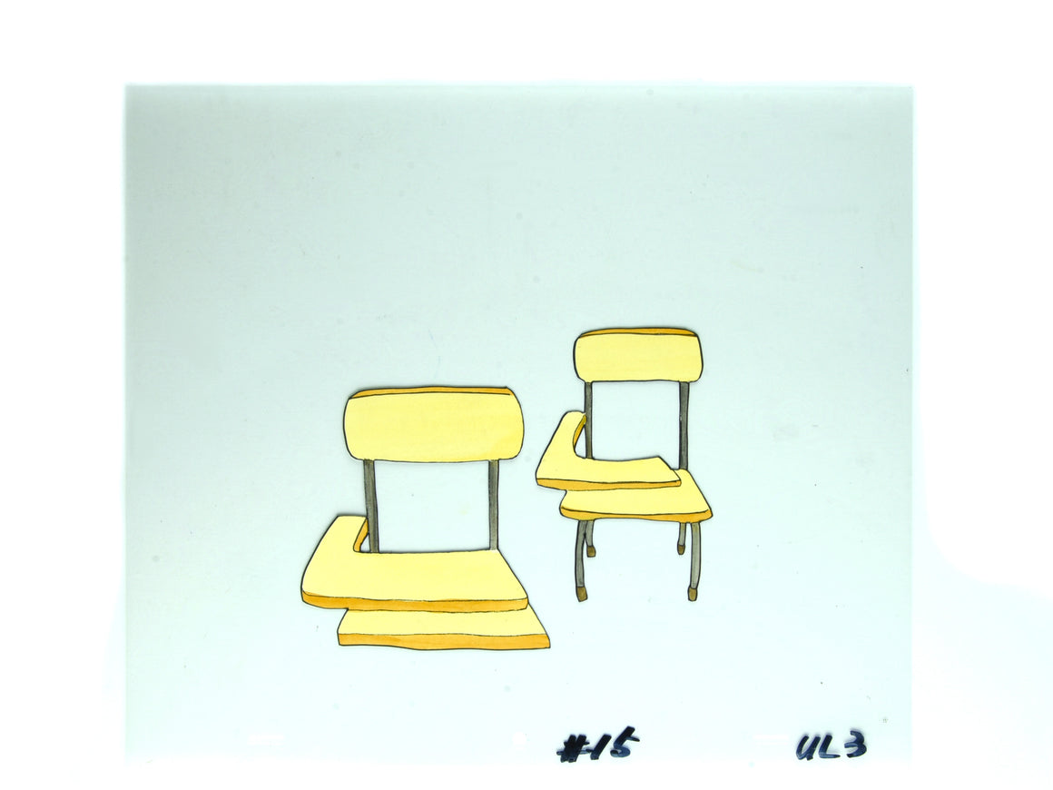 Beavis and Butt-Head - Butt-Head getting slapped after hitting on classmate - 2-layer Production Cel w/ Print Background
