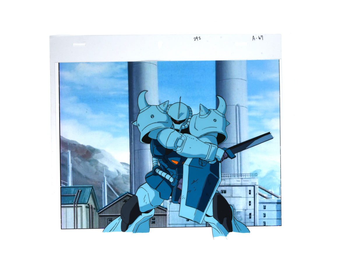 Mobile Suit Gundam The 08th MS Team - Gouf Custom - 1-layer Larger-size Production Cel w/ Douga