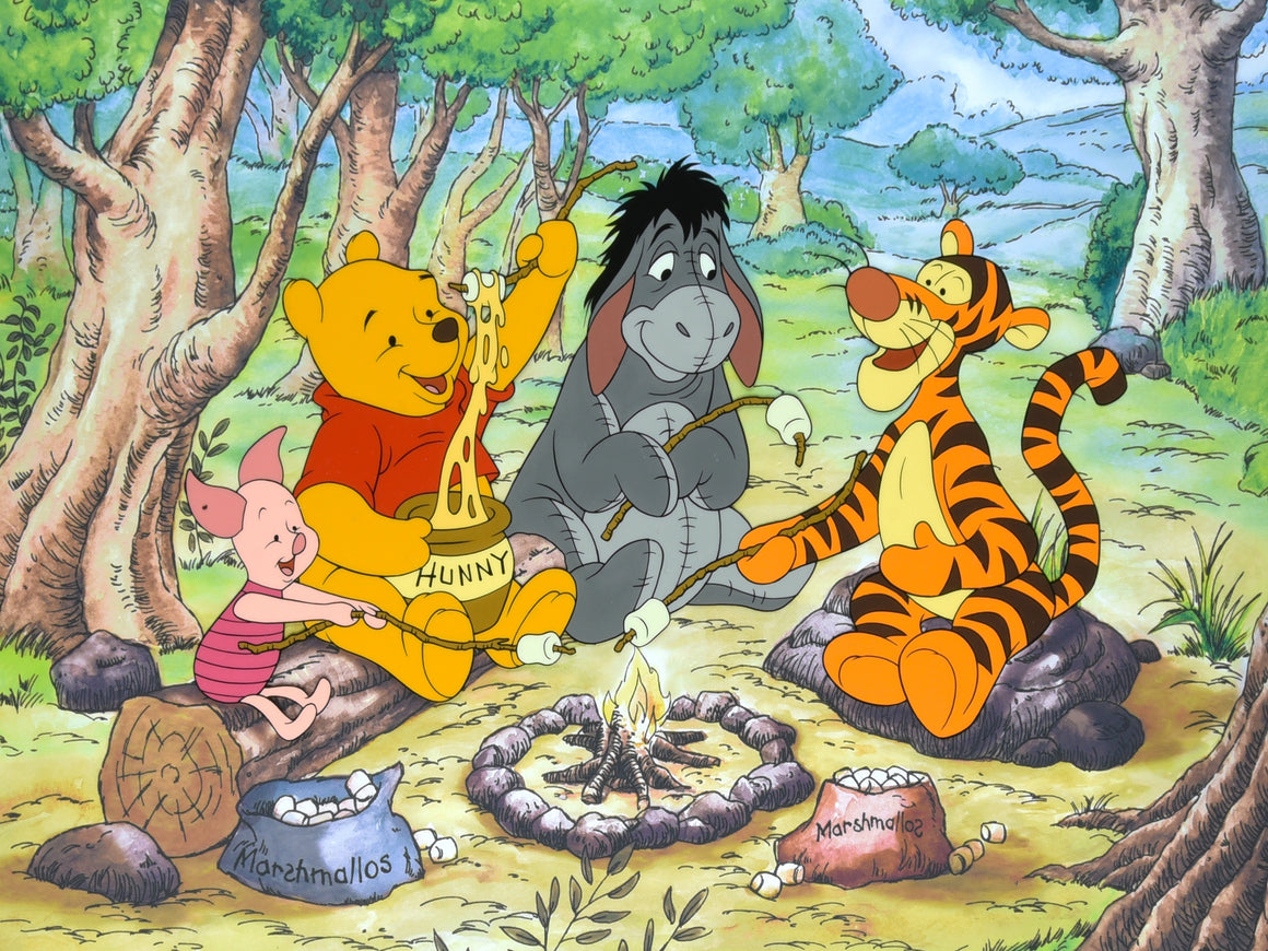 Winnie the Pooh - "Campfire Pals" - Hand-painted Production Color Model Cel