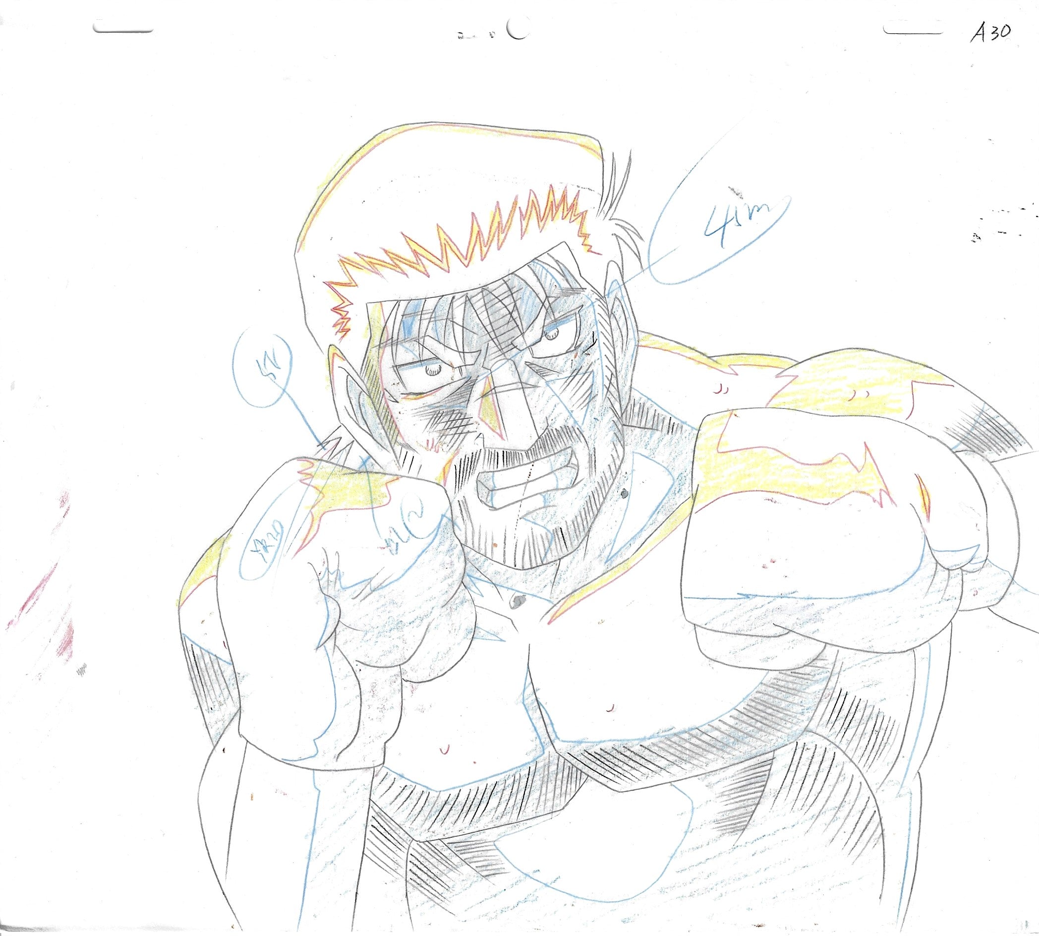 Hajime no Ippo - Clinching Ippo - 1-layer Production Cel w/ Douga