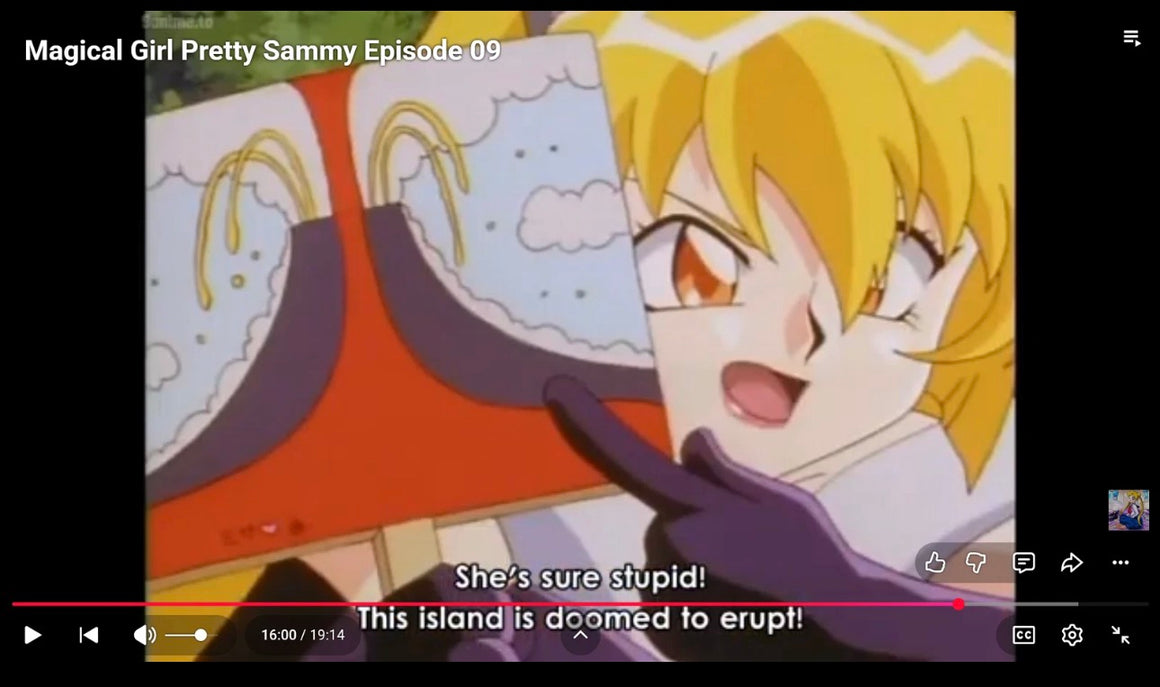 Tenchi Muyo! - Pixy Misa holding a picture of volcano - 1-layer Production Cel
