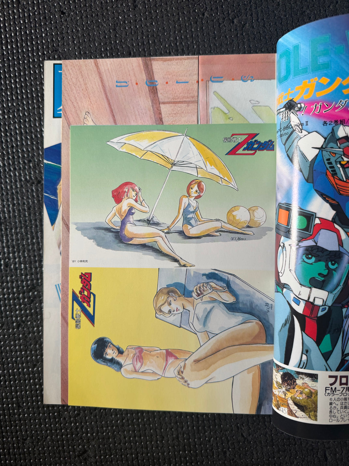 Mobile Suit Zeta Gundam - Fa Yuiry and Lila Milla Rira in Swimsuits - Original Official Illustration by Kobayashi Toshimitsu