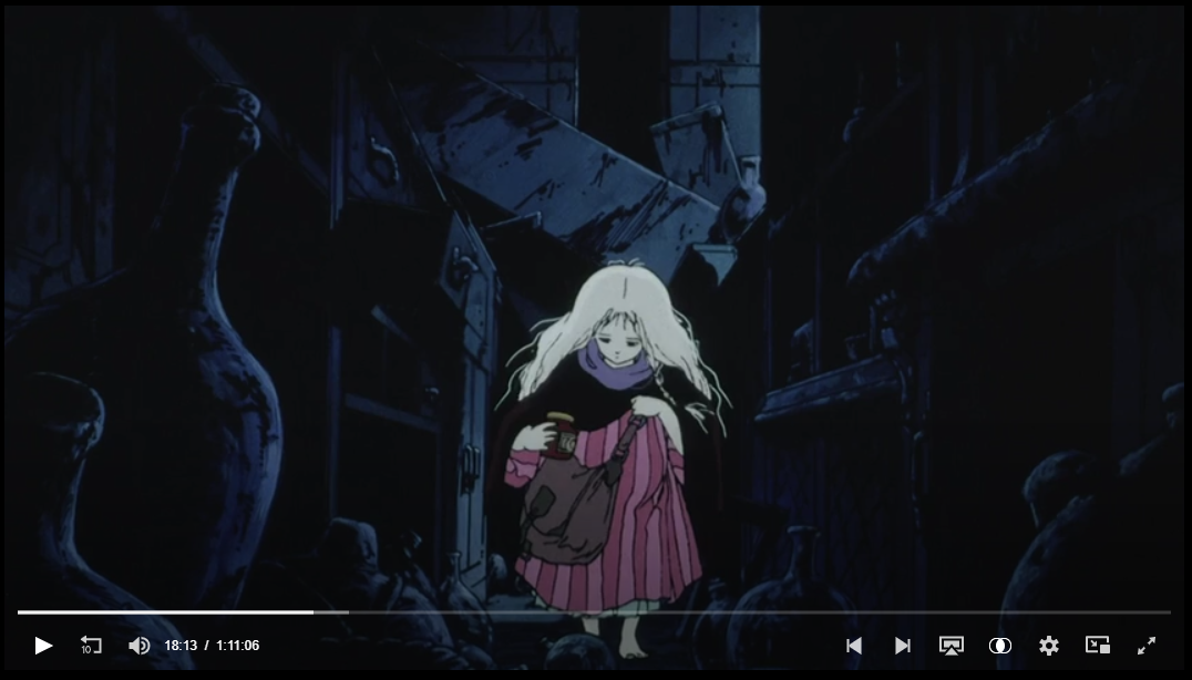 Angel's Egg - The Girl walking through an alley - Movie-size Key Master Setup