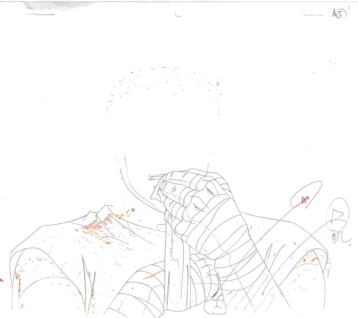 Hajime no Ippo - Aoki wrapping his hands - 1-layer Production Cel w/ Douga