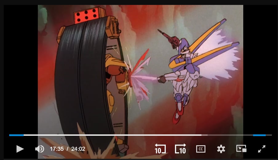 Mobile Suit Victory Gundam - V2 Gundam vs Gedlav - 1-layer Production Cel w/ Douga & Print Background