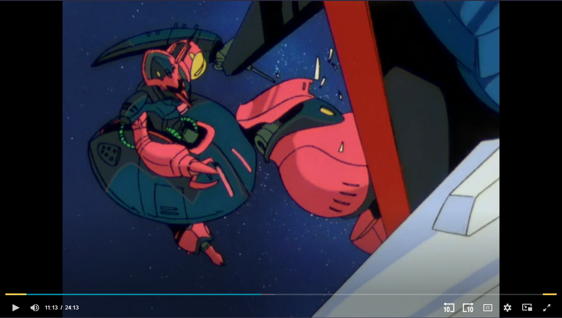 Mobile Suit Zeta Gundam - Jerid in Baund Doc kicking Zeta Gundam - 1-layer Production Cel w/ Copy Background