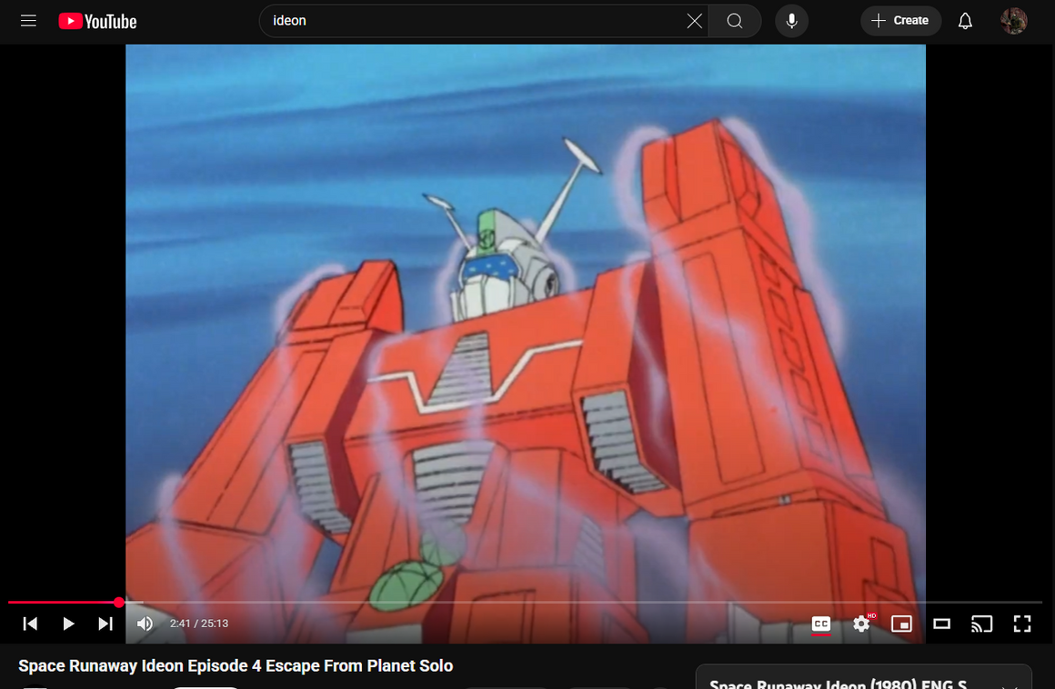 Space Runaway Ideon - Ideon emitting energy - 2-layer Production Cel w/ Background