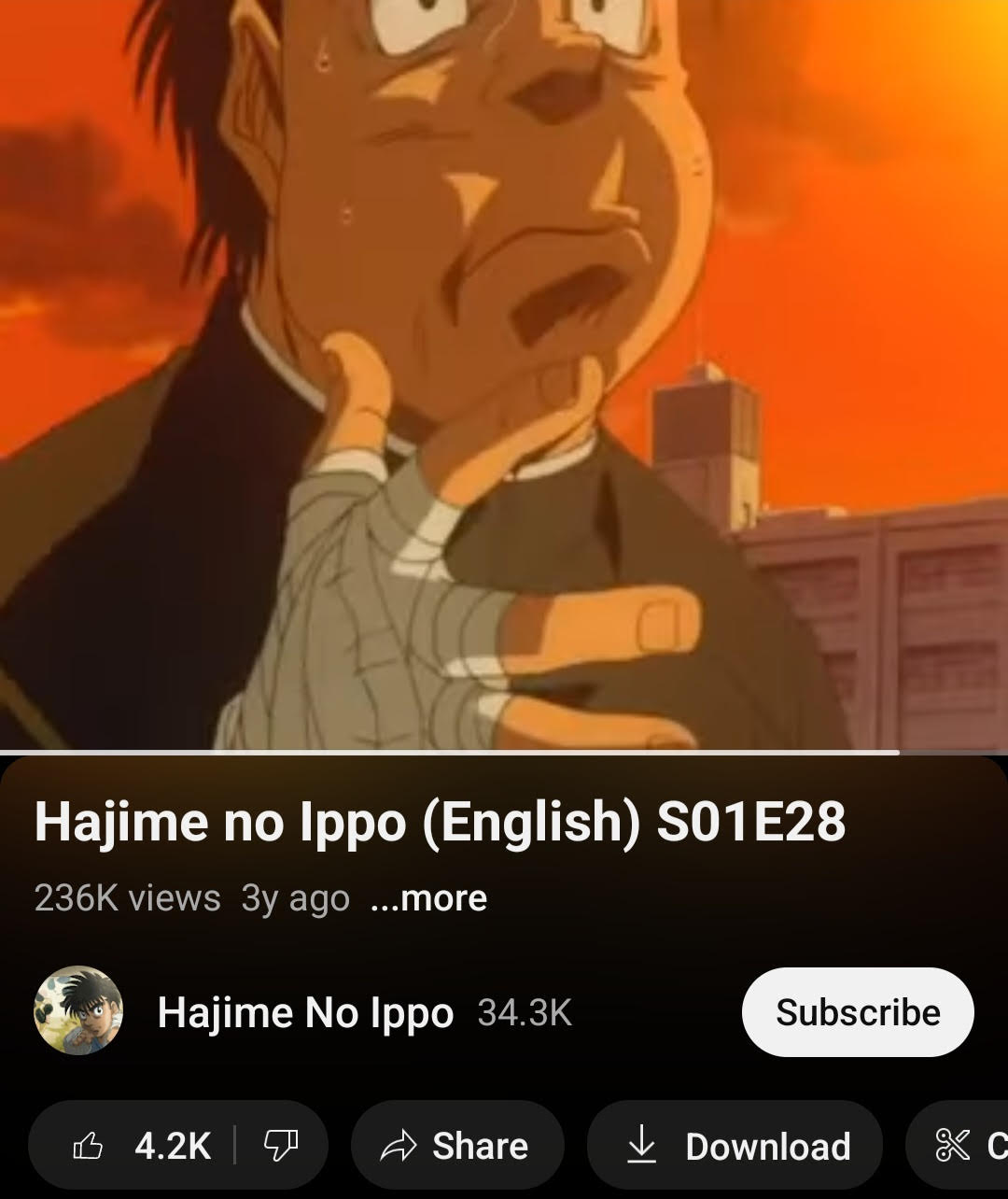 Hajime no Ippo - Choking Ippo - 1-layer Production Cel w/ Douga