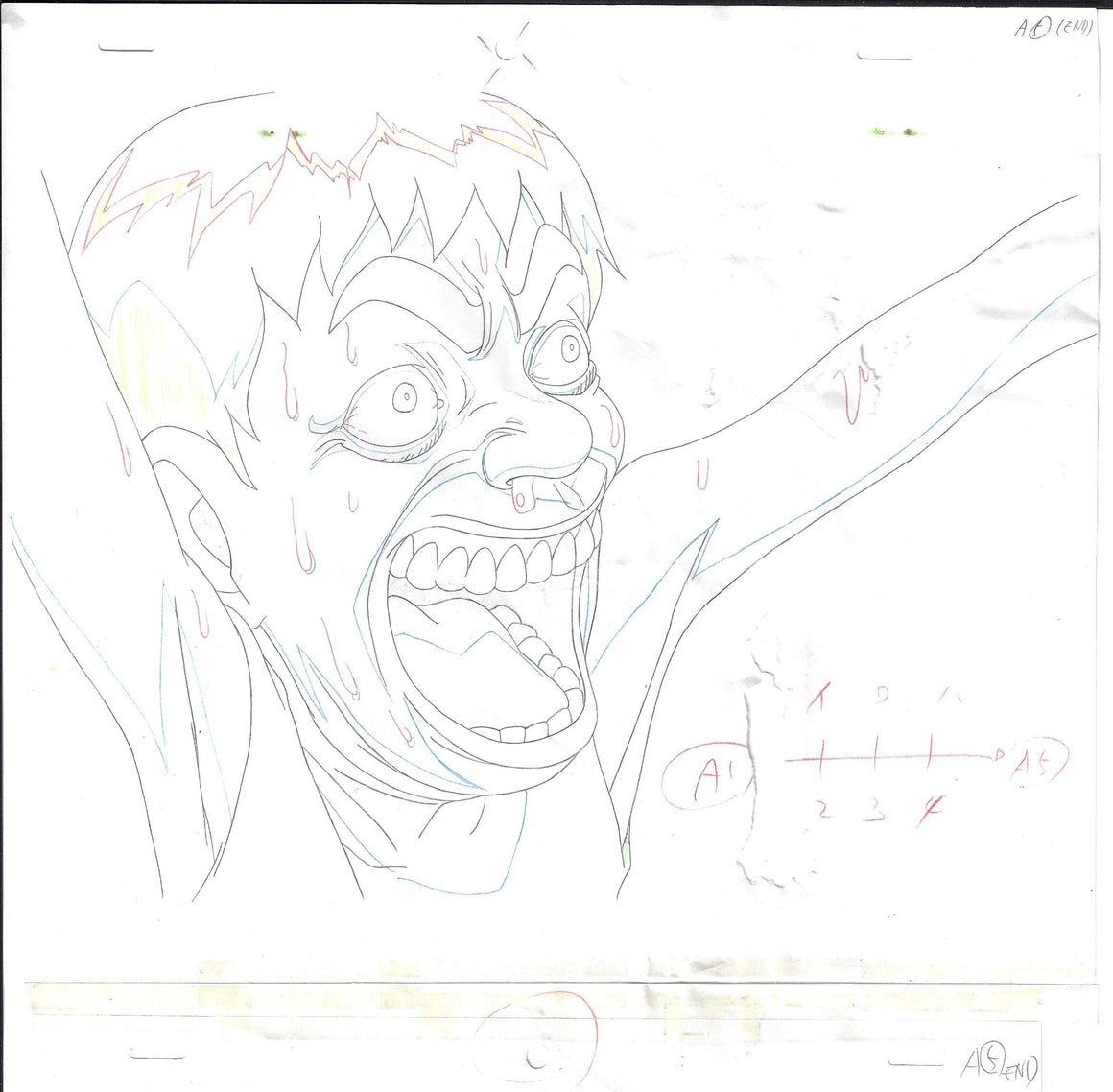 Super Radical Gag Family - Mr. Harumaki Ryu - Oban-size 1-layer Production Cel w/ Douga