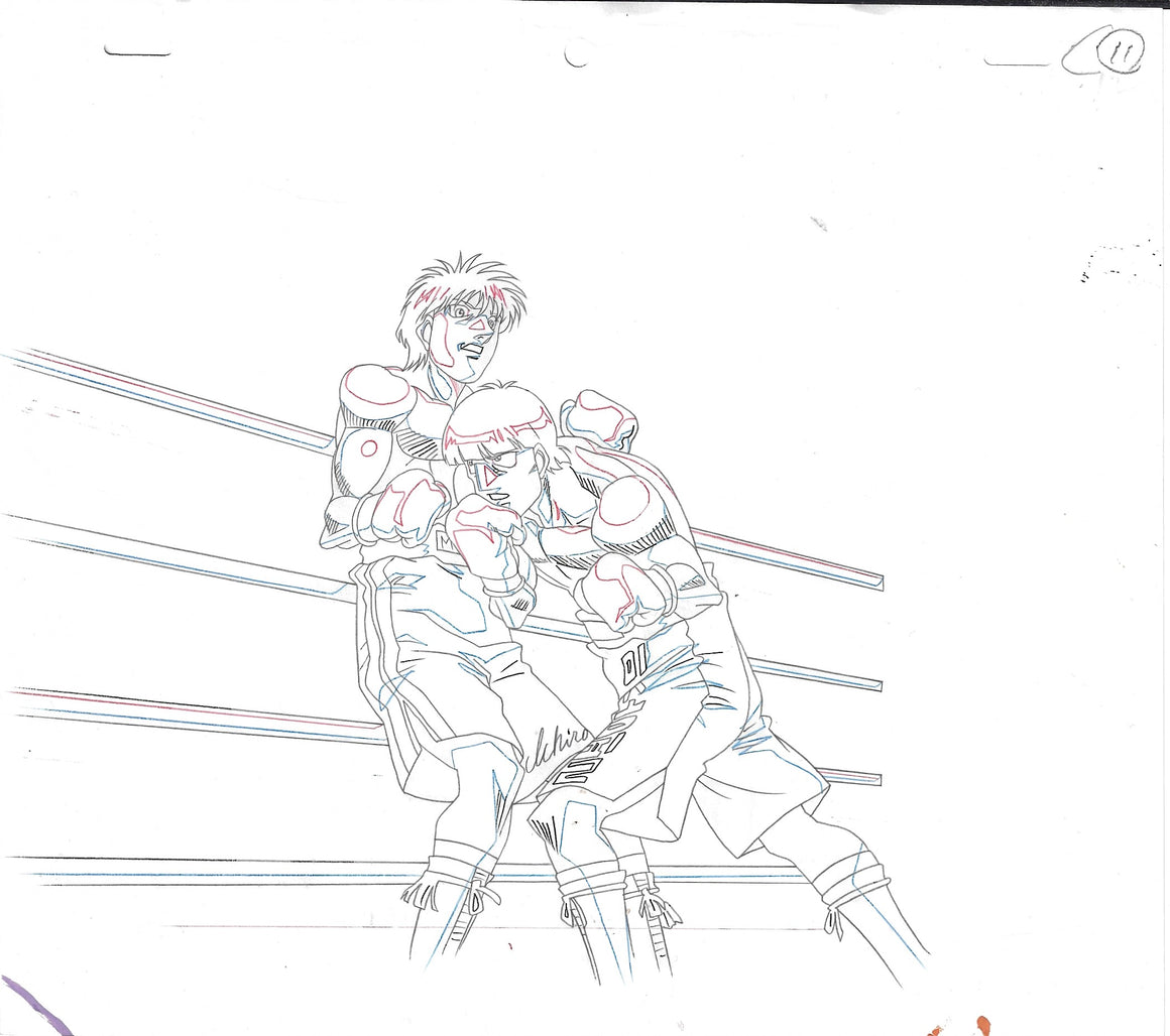 Hajime no Ippo - Clinching Ippo - 1-layer Production Cel w/ Douga