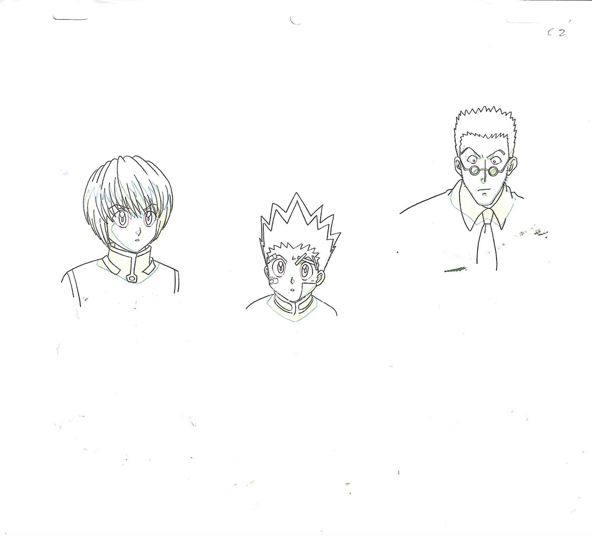 Hunter × Hunter - Gon, Kurapika, and Leorio - 1-layer Production cel w/ Douga and Printed Background