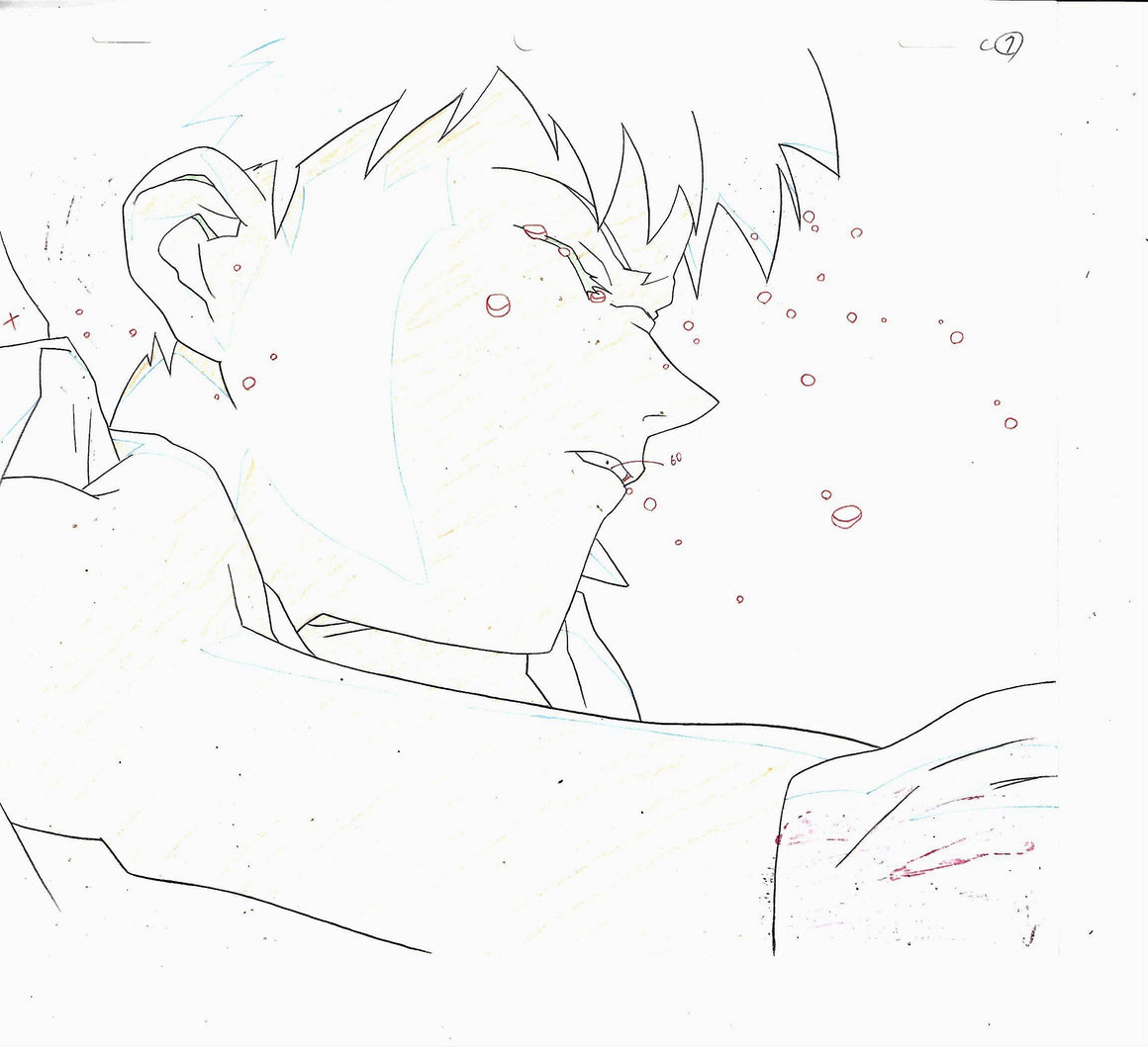 Neon Genesis Evangelion: The End of Evangelion - Ikari Shinji - 1-layer Production Cel w/ Douga Pencil Sketch