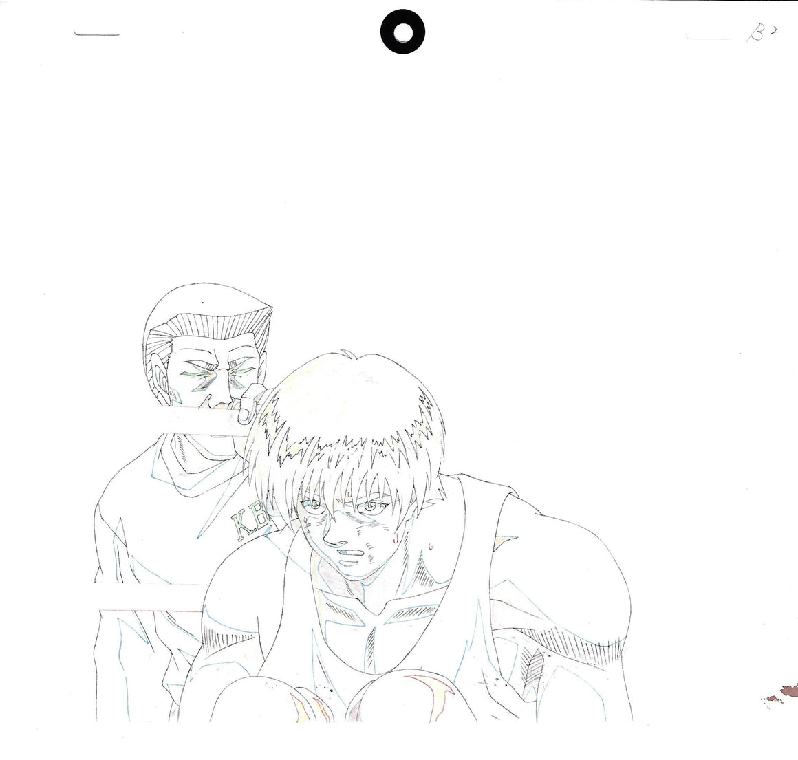 Hajime no Ippo - Miyata and his father - 1-layer Production Cel w/ Printed Background and Douga