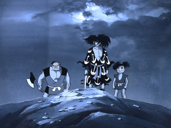 Dororo to Hyakkimaru - Two and Tokubei - 1-layer Production Cel w/ Foreground & Background