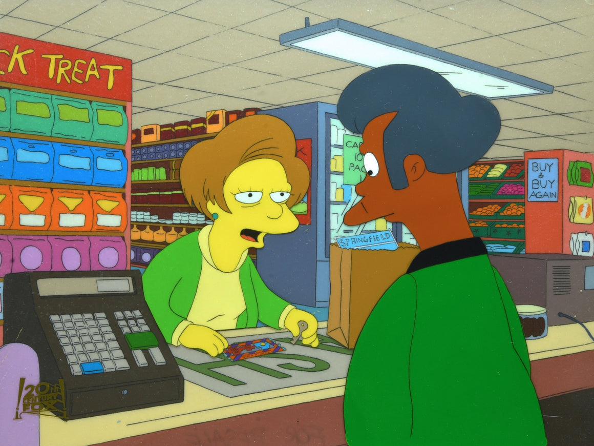 The Simpsons - Ms Krabappel buying a scratch ticket from Apu - Key Master Setup